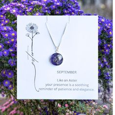 Elegance meets nature in this minimalist sterling silver necklace featuring genuine pressed birth month flowers encased in high-quality resin. Celebrate a unique connection to nature with flowers that represent each birth month. Our pendant's charm lies in its delicate design, crafted with precision and love. Choose your desired birth month flower to make this piece uniquely yours. Each round pendant is 12mm across. Since every piece is handcrafted to perfection, slight variations may occur. But Minimalist Birth Flower Necklace Keepsake, Mother's Day Gift Charm Necklace With Pressed Flowers, Sterling Silver Birth Flower Charm Necklace, Silver Jewelry With Pressed Flowers For Mother's Day, Minimalist Birth Flower Jewelry Keepsake, Sterling Silver Birth Flower Necklace As Gift For Her, Botanical Sterling Silver Jewelry Gift, Spiritual Birth Flower Charm Necklaces As Gifts, Minimalist Sterling Silver Jewelry With Pressed Flowers