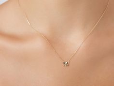 Buy 14K Solid Yellow Gold Minimalist Butterfly Necklace for only $130.5 at LTB Jewelry! Free Shipping. Buy Now Pay Later in 6 Terms. Dainty Butterfly Necklace, Minimalist Butterfly, Gold Butterfly Necklace, Jewelry Necklace Simple, Classy Minimalist, Dainty Butterfly, Dainty Initial Necklace, Butterfly Necklace Gold, Pretty Jewelry Necklaces