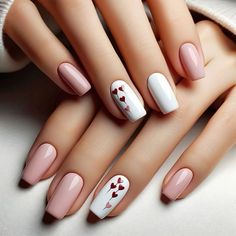 Classy Chic Nails, Fancy Nails Designs, Simple Gel Nails, Blush Nails, Work Nails, Cute Gel Nails, Heart Nails, Classy Nails, Floral Nails