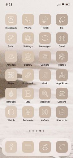 an iphone screen showing the icons for different things to see and do on it's phone