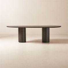 an oval table with two wavy lines on the top