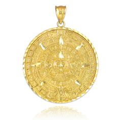 Sun Calendar, Mayan Sun, Ancient Aztecs, Mayan Calendar, Aztec Calendar, White Gold Pendant Necklace, Gold Cross Necklace, Small Pendant, Rose Gold Necklace