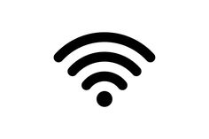 the wifi symbol is shown in black on a white background, it appears to be an icon