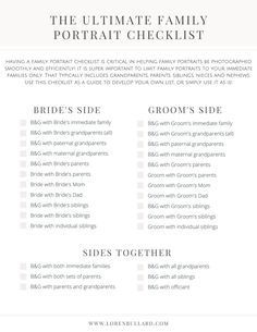 the ultimate family portrait checklist