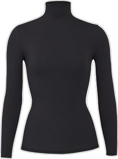 Solid Fitted High Neck Turtleneck, Fitted Solid Color Versatile Turtleneck, Solid Fitted Versatile Turtleneck, Solid High Stretch Turtleneck With Funnel Neck, Versatile Fitted Turtleneck, Black Stretch Turtleneck With Funnel Neck, Versatile Solid Fitted Turtleneck, Chic Fitted Solid Color Turtleneck, Black Mock Neck Top For Layering