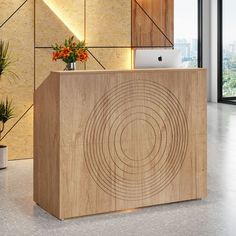 47" Reception Desk Modern White Reception Desk, Modern Front Desk, Front Desk Counter, White Reception Desk, Wood Reception, Small Reception Desk, Receptionist Desk, Wood Reception Desk, White Round Tables