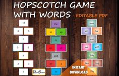 an image of a board game with words