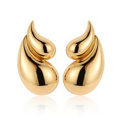 PRICES MAY VARY. [Lightweight Comfort] Our double drop earrings are made ultra-lightweight, ensuring all-day wearability. Crafted from 316L stainless steel plated with 18K gold, hypoallergenic and non-tarnish. High polished surface, very smooth and comfy to wear and easy to clean. [Trending and Chic] Our large gold earrings are a popular statement earring, adored by celebrities and influencers alike. Its design statement is sleek, cute and unique, making them the perfect accessory for any outfit Sleek Earrings, Chunky Gold Earrings, Large Gold Earrings, Gold Earrings For Women, Earrings Trendy, Gold Statement Earrings, Chunky Jewelry, Design Statement, Statement Earring