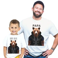 The perfect pair of Bears! Whether they're animal lovers or just that like to have fun together, this Father and Child bear print t-shirt set as the ideal cool gift Father's Day, Birthday or Christmas gift.Includes complimentary gift wrapping in Animalyser kraft paper. Peppa Pig Books, Dad Socks, Papa Bear, Super Dad, First Fathers Day, Day Book, Big Bear, Bear T Shirt