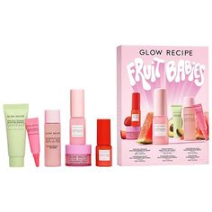 Glow Recipe Fruit Babies Bestsellers Kit Glow Recipe Fruit Babies, Hyaluronic Acid Cream, Baby Routine, Sephora Skin Care, Glow Recipe, Makeup Party, Brightening Cream, Skincare Gift Set, Baby Skin Care