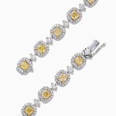 Effy Canare 18K Gold Yellow & White Diamond Tennis Bracelet, 4.71 TCW Diamond Tennis Bracelet, Tennis Bracelet Diamond, Tennis Bracelet, Gold Yellow, Pandora Charms, White Diamond, Pandora Charm Bracelet, Yellow White, 18k Gold