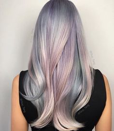 magnifique dégrader de couleur assez pales Holographic Hair, Opal Hair, Hair Rainbow, Cotton Candy Hair, Hair Colorful, Guy Tang, Candy Hair, Lavender Hair