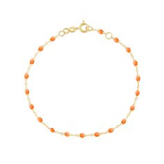 Gigi Clozeau - Classic Gigi Mandarine bracelet, Yellow Gold, 5.9 Elegant Coral Bracelet For Gift, Elegant Orange Bracelet For Gift, Colorful Inspiration, Fresh Perspective, Holiday Party Outfit, Black Neon, Mandarin Orange, Resin Beads, Wholesale Fashion