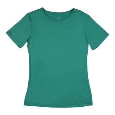 Women's Wander Crew Neck T-Shirt - Ridge Merino Athleisure Crew Neck T-shirt For Outdoor Activities, Athleisure Crew Neck Top For Outdoor Activities, Sporty Solid Tops For Outdoor Activities, Go-dry Crew Neck T-shirt For Outdoor Activities, Casual Go-dry T-shirt For Outdoor, Casual Outdoor Go-dry T-shirt, Relaxed Fit T-shirt For Outdoor Activities In Athleisure Style, Athleisure T-shirt For Outdoor Activities, Relaxed Fit, Athleisure T-shirt For Outdoor Activities With Relaxed Fit