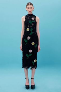 Sevyn Pencil Embroidered Lace Midi Dress | MEAN BLVD Elegant Sleeveless Midi Dress With Floral Applique, Elegant Sleeveless Evening Dress With Floral Applique, Formal Fitted Dress With Floral Applique, Sleeveless Floral Applique Midi Dress For Evening, Cocktail Midi Dress With Scalloped Lace, Lace Evening Dress With Floral Applique, Sleeveless Midi Dress With Floral Applique For Party, Fitted Midi Dress With Floral Applique For Garden Party, Fitted Floral Appliqué Midi Dress For Garden Party