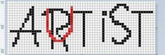 a cross stitch pattern with the word joy written in red and black letters on it