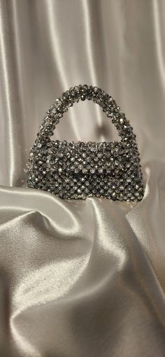 Handmade silver crystal handbag Crystal Handbag, Crystal Bags, Silver Crystal, Handmade Silver, Purses And Handbags, Labour Day, Shoulder Bags, Beauty Book, Bathing Beauties