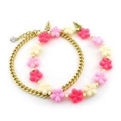 Get ready to step into a world of joy and whimsy with our Happy Times Anklet. This unique anklet features a playful combination of spring-inspired flowers and a delicate chain - perfect for adding a touch of fun to any outfit. Lobster clasp and stretch closure. Anklets are 'one size fits most' and are designed to fit up to a 9.5" ankle comfortably Lead & Nickel Free Please be aware that due to the unique and handmade nature of each product, colors, shapes, and bead sizes may vary slightly from t Adjustable Anklets For Spring Gift, Handmade Trendy Anklets For Spring, Trendy Handmade Anklets For Spring, Bohemian Bracelets With Flower Charm For Spring, Playful Adjustable Bracelets For Spring, Trendy Multicolor Anklets For Spring, Flower Shaped Anklets For Spring Gift, Playful Adjustable Jewelry For Spring, Flower Anklets For Spring, Perfect As A Gift