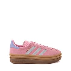 Pink Adidas Shoes Outfit, Pink Gazelle, Gazelle Outfit, Pink Adidas Shoes, Cute Running Shoes, Adidas Gazelles, Cute Adidas Shoes, Adidas Gazelle Bold, Gazelle Shoes