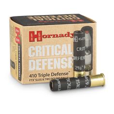 a box of 40 rounds of hornwood critical defense cartridges