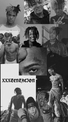 a collage of black and white photos with the words xxxvenfaction on them