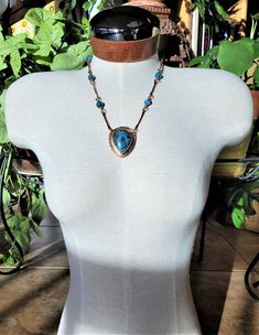 Blue Copper Wire Wrapped Necklaces, Blue Copper Wire Wrapped Necklace, Blue Copper Artisan Necklace, Artisan Blue Copper Necklace, Blue Hand Forged Jewelry For Healing, Spiritual Blue Hand Forged Necklace, Blue Copper Necklaces Hand Wrapped, Blue Copper Necklace Hand Wrapped, Blue Bohemian Hand Forged Necklace