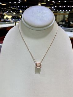 "Beautiful and classy Morganite and Diamond Necklace Set with a very pretty peachy color Morganite Gem. The cut is very nice. The diamonds are white and sparkling. The chain is adjustable from 20\" to 18\" to 16\". Easy Adjust according to your style. Great piece to wear and layer with other. Natural 10x8mm emerald cut Morganite 2.60 carats Clarity: VS Eye clean stone, no visible inclusion Natural Round Brilliant Cut Diamonds total 0.20 carats Clarity: SI Color: G 14K Rose gold chain with adjust Rose Gold Morganite Jewelry With Vvs Clarity, Rose Gold Baguette Cut Fine Jewelry Necklace, Rose Gold Morganite Jewelry With Diamond Cut, Luxury White Gold Morganite Jewelry, Luxury Morganite Jewelry In White Gold, Aaa Quality Diamond Rose Gold Jewelry, Aaa Quality Rose Gold Diamond Jewelry, Rose Gold Baguette Cut Gemstone Jewelry, Aaa Quality Rose Gold Fine Jewelry