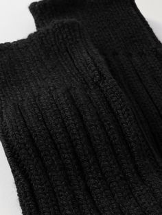 Cashmere is The Elder Statesman's specialty, so you can trust the LA brand to design some of the most luxurious, cosy pieces around. These socks are knitted for a soft handle and finely ribbed at the cuffs to prevent them from slipping. Thick Black Winter Socks, Cozy Winter Socks With Ribbed Cuffs, Cozy Black Knitted Socks, Cozy Black Knitted Leg Warmers, Snug Black Socks For Winter, Elder Statesman, Cashmere Socks, Socks For Men, Mr Porter