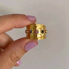 1pc Vintage 18k Gold-Plated Stainless Steel Ring Decorated With Cubic Zirconia, Suitable For Women's Daily Wear. One Adjustable Size. Gold Cubic Zirconia Crystal Birthstone Ring, Gold Crystal Birthstone Ring With Cubic Zirconia, Gold Crystal Ring With Sparkling Stones, Gold Multi-stone Crystal Promise Ring, Gold Crystal Ring With Birthstone For Jewelry Making, Gold Jeweled Open Ring Jewelry, Gold Jeweled Rings For Gift, Gold Jeweled Promise Ring, Gold Jeweled Open Crystal Ring