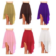 Battle Dance Skirt  Belly Dance Color Women  High Low Skirt Casual Chiffon C38 Praise Dance Garments, Dance Garments, Praise Dance, Clothes For Women Over 50, Skirt Casual, Dance Clothes, High Low Skirt, Dance Skirt, Women Over 50