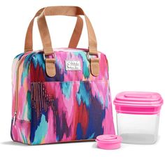 This oh so cute lunch bag for women is designed with maximum storage efficiency Pretty and practical with a wide top opening it s easy to fill food for work school picnics and more Not only providing you with plenty of space for your meals but also space for your keys cards phone chargers napkins water bottles utensils gum and whatever else you need for your day Features . Lunch bag for women with 4 cup salad shaker set. Reusable lunch box. Perfect for work school beach more. Bright brush strokes Specifications . Color Multi Color. Weight 3 lbs Food For Work, Lunch Boxes For Women, Women Lunch Bag, Filling Food, Phone Chargers, Lunch Box Bag, Insulated Lunch Box, Lunch Tote, Insulated Lunch Bags