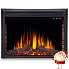 PRICES MAY VARY. 🔥Dimensions and Attractive Design:Overall size: 39"L X 8.98"D X 27.01"H, insert size: 35.68"L X 7.6"D X 25.31"H.The indoor fireplace has novel design, retains the traditional look with two-sided interior brick wall and faux log. Perfect for TV stands, bookshelf, fireplace wall, sideboards ect. The electric fireplace insert provides supplemental heat for room up to 400 sq.ft.Also it could be a decorative fireplaces with no heat for year-round ambience. 🔥Gorgeous Realistic Danci Electric Fireplace Logs, Electric Stove Heaters, Recessed Electric Fireplace, Interior Brick, Brick Interior Wall, Fireplace Shelves, Electric Fireplace Heater, Stove Heater, Fireplace Logs