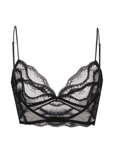 Kiki De Montparnasse Leche Moi Longline Lace Bra - Farfetch Designer Bra, Kiki De Montparnasse, Bra For Women, Black Lace Bra, Pretty Lingerie, Lace Bra, Long A Line, Festival Bra, Black Floral