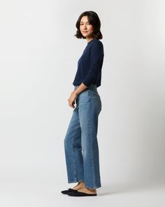 A super-duper high-rise (as in, nearly up to your ribcage) pair of jeans from our friends at Levi's®, with a straight leg and a retro feel. They're fitted in the hips, easy through the legs, and made up in a medium-wash stretch denim for a vintage-but-better feel. Levis Ribcage Straight Ankle Jeans, Clothing Catalog, Buckle Shoes, Sweater Gift, Super Duper, Liberty Fabric, Boots And Sneakers, Rib Cage, Sweater Pants