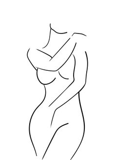 a line drawing of a woman's torso