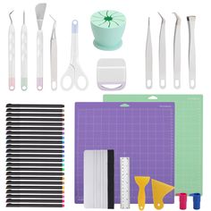 PRICES MAY VARY. Cricut Maker Accessory Kit: All-in-one Cricut Maker craft kit for all your crafting needs, combining imagination with life. The extensive kit includes 24 pieces of colored pens, Cricut Maker weeding set of 8 pieces, 4 weeding tweezers, 2 pieces of clear colored cutting mat board for cricut, 2 pieces of colored pencil adapters, 2 short scrapers a long scraper, and a ruler for a total of 44 pieces. Perfect for beginners and suitable for all cricut manufacturers. Wide compatibility Cricut Accessories, Air Craft, Interior Signs, Weeding Tools, Cricut Machine, Vinyl Sheets, Cricut Maker, The Tools, Colored Pens