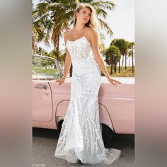 Branded Sherri Hill, Designer Prom Dress, Willing To Lower Price If Needed. Never Worn, Just Tried On White Corset Lace Designer Prom Dress, Prom Dress Color, Lace Prom Dress, White Corset, Prom Designs, Designer Prom Dresses, Corset Lace, Sherri Hill Dresses, Sherri Hill