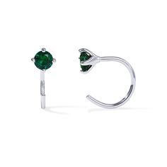 PRICES MAY VARY. A stylish, minimalist design, our rhodium half hoop huggie earrings come with a green colored AAAAA grade Cubic Zirconia. This dainty hoop earring is perfect to put on evervday, wherever you go. Crafted with 925 sterling silver and plated in rhodium. Our half hoop huggies are made with hypoallergenic materials, and are nickel, lead and cadmium-free. ✦ 60-DAY GUARANTEE ✦ Your happiness is our number one priority. To ensure your complete satisfaction, we offer a hassle-free 60-Day Green Sterling Silver Small Hoop Earrings, Green Small Hoop Sterling Silver Jewelry, Green Sterling Silver Small Hoop Jewelry, Sterling Silver Hoop Earrings For May Birthstone, Anniversary Huggie Earrings With May Birthstone, Anniversary Gift May Birthstone Round Huggie Earrings, Fine Jewelry Adjustable Hoop Earrings, Adjustable Huggie Earrings Fine Jewelry, Hoop Jewelry With May Birthstone