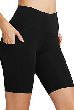 ROTITA Black High Waisted Pocket Swim Shorts Black Leggings With Built-in Shorts For Yoga, Black Mid-thigh Length Biker Shorts For Yoga, Black Gym Activewear Shorts, Black Athleisure Biker Shorts Above Knee, Black Above Knee Activewear For Workout, Black Above Knee Activewear For Gym, Black Athleisure Activewear Above Knee, Black Activewear For Workout Above Knee, Solid Color Above Knee Athletic Shorts For Workout