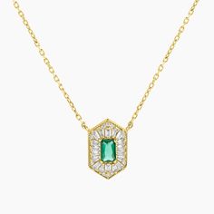 Elevate your style with our Gold-Plated over Sterling silver Art Deco Pendant. Meticulously crafted, this captivating pendant showcases an emerald-cut green spinel at its center, complemented by exquisite baguettes. The unique exagonal shape adds a touch of vintage elegance. With a 16-inch chain and 2-inch extension, this pendant offers a customizable fit. Embrace the vintage-inspired beauty of this Gold-Plated Art Deco Pendant, perfect for adding a touch of sophistication and glamour to any ensemble. Art Deco Pendant, Vintage Elegance, Plate Art, Silver Art, Elevate Your Style, Emerald Cut, Your Style, Vintage Inspired, Emerald