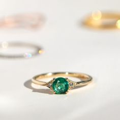 Catbird Jewelry, Jennie Kwon, Designer Rings, White Diamond Ring, Emerald Engagement, Deco Ring, Green Sapphire, Round Rings, Emerald Engagement Ring