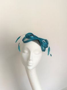 Teal Fascinator Teal Emerald Feather Wedding Headpiece Teal | Etsy Blue Wedding Headpiece, Orange Fascinators, Wedding Horse, Navy Blue Fascinator, Pale Blue Wedding, Navy Fascinator, Blue Fascinator, Kentucky Derby Fascinator, Derby Fascinator