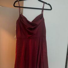 You'll Keep Everyone On Their Toes With Your Style When They See You Wearing The Lulus Fanciful Flirt Burgundy Satin Cowl Neck Skater Mini Dress! Sleek Woven Satin Shapes A Sleeveless Bodice And A Cowl Neckline That Falls From Adjustable Spaghetti Straps. A High, Fitted Waist Tops A Twirly Skater Skirt That Ends At A Cute Mini Hem. Hidden Back Zipper/Clasp. Material And Care: Shell: 100% Polyester. Lining: 100% Polyester. Hand Wash Cold. Do Not Bleach. Line Dry. Iron Low Heat. Imported. Fully Li Skater Mini Dress, Mini Skater Dress, Cowl Neckline, Cowl Neck, Skater Skirt, See You, Spaghetti Strap, Bodice, Bleach