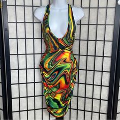 Amazing You Halter Mini Dress Is Multicolored With Ruching On The Sides And Back And Cut Out With O-Ring Back Detail By Fashion Nova Size Small (Nwt) Casual Multicolor Midi Dress For Night Out, Fitted Green Mini Dress With Vibrant Print, Green Fitted Mini Dress With Vibrant Print, Fitted Multicolor Print Midi Dress For Beach, Casual Multicolor Halter Neck Midi Dress, Vibrant Fitted Green Dress, Fitted Vibrant Print Midi Dress, Vibrant Fitted Midi Dress With Vibrant Print, Fitted Vibrant Midi Dress With Vibrant Print