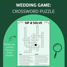 the wedding game crossword puzzle