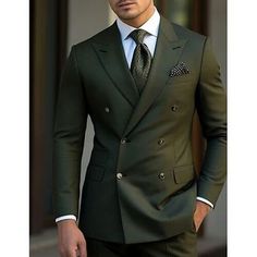 Category:Suits; Embellishment:Pocket; Season:Spring, Fall, Winter, Summer; Fabric:TR; Front Closure:Double-Breasted Buttons; Style:WorkWear,Business; Includes:Jacket,Pants; Occasion:Wedding; Fit Type:Slim Fit; Jacket Buttons:Double Breasted Six-buttons; Jacket Pockets:Straight Flapped; Pattern:Solid Colored; Neckline:Peak; Listing Date:10/13/2023; Production mode:External procurement; Pant Length:; Pants Waist:; Shoulder Width:; Sleeve Length:; Bust:; Height:null; Weight (kg):null; Hips:null; Cl Mens Suit Colors, Summer Wedding Suits, Gentleman Lifestyle, Cheap Suits, Blazer Outfits Men, Classy Outfits Men, Wedding Suits Groom