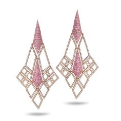 Sagrada Glory Drop Earring in 18K Rose Gold with Pearls and Diamonds Luxury Pink Diamond Earrings With Accents, Formal Pink Diamond Earrings, Luxury Pink Diamond Earrings, Luxury Pink Sapphire Earrings For Formal Occasions, Elegant Pink Diamond Cut Earrings, Luxury Pink Sapphire Earrings, Pink Diamond Earrings Gift, Pink Diamond Earrings As Gift, Pink Diamond Earrings With Accents