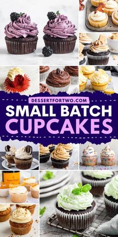 small batch cupcakes collage with text overlay