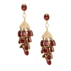 Luminosity Ruby earrings in 20k gold with diamonds.