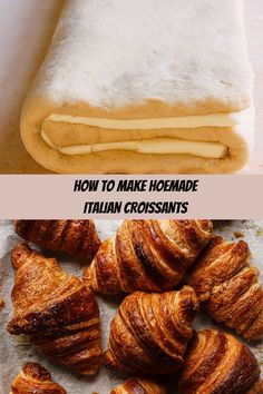 laminated dough and italian croissants Best Crossiant Recipe, Flakey Croissant Recipe, Italian Brioche Recipe, Homemade Croissant Dough, Cornetto Recipe Italian, Italian Crossaint, Italian Pastries Recipes, Bread Machine Croissants, Italian Breakfast Pastries